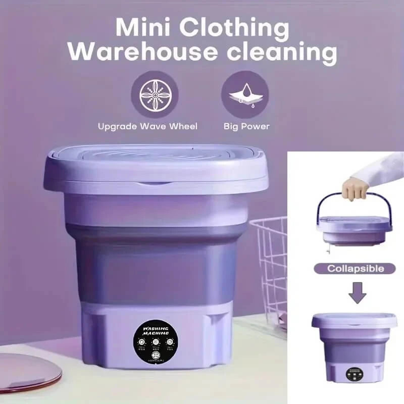 Portable Foldable Mini Laundry Machine | Lightweight & Space-Saving Washer