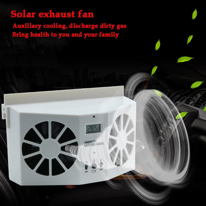 Solar Powered Car Fan – Auto Window Air Vent Cooling System