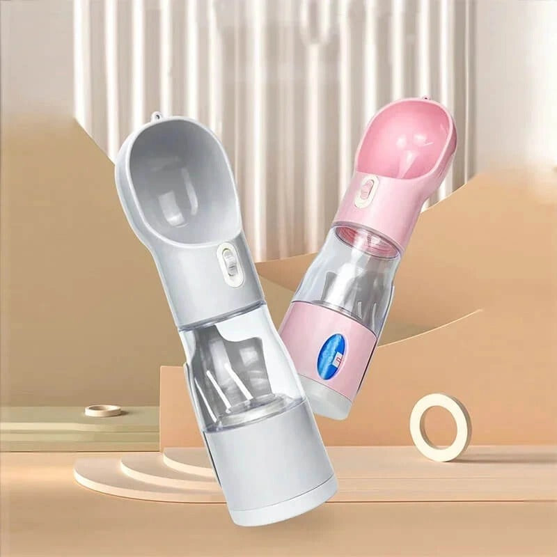 Dog Water Bottle with Built-In Waste Bag Storage – Leakproof, Portable & Easy to Carry