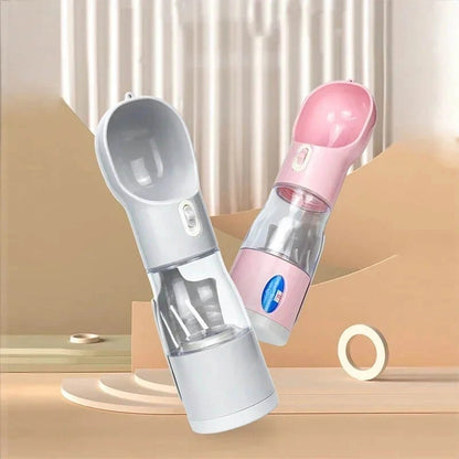 Dog Water Bottle with Built-In Waste Bag Storage – Leakproof, Portable & Easy to Carry