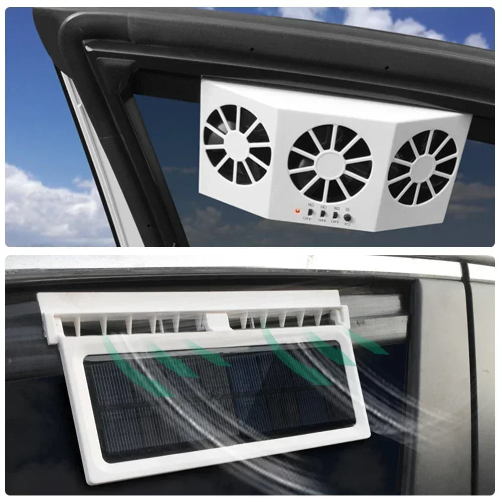 Solar Powered Car Fan – Auto Window Air Vent Cooling System