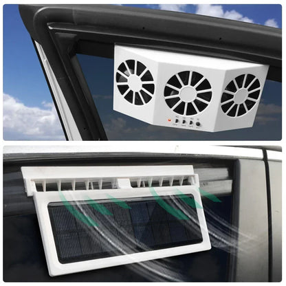 Solar Powered Car Fan – Auto Window Air Vent Cooling System