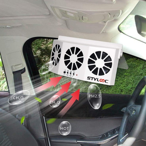 Solar Powered Car Fan – Auto Window Air Vent Cooling System