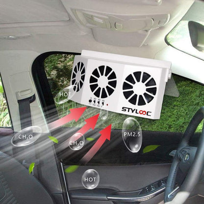 Solar Powered Car Fan – Auto Window Air Vent Cooling System