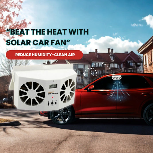 Solar Powered Car Fan – Auto Window Air Vent Cooling System