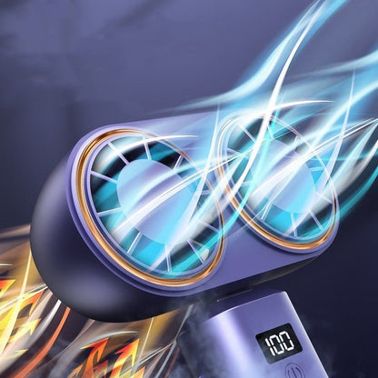 Portable USB Neck Fan – Foldable, Rechargeable, 5-Speed with Display